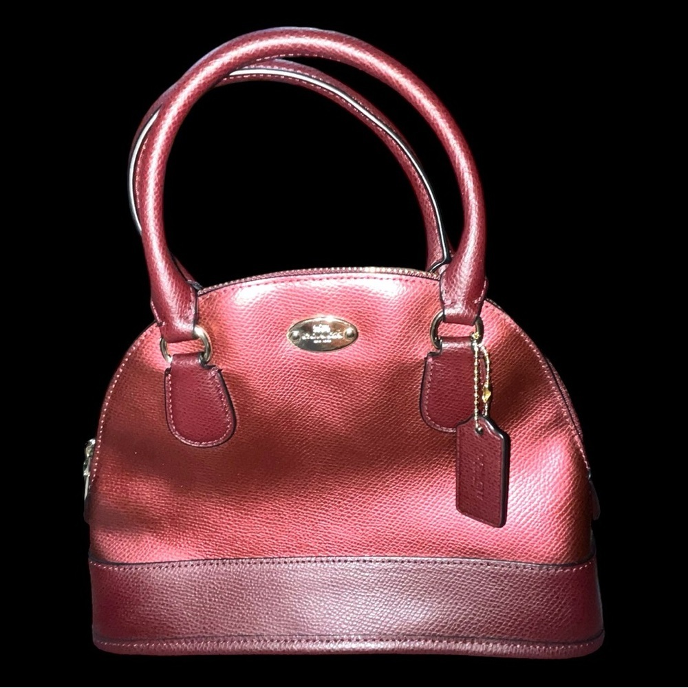 Coach NWOT Mini Leather Purse. Includes COA Card Burgandy- Starts in Live Show - Picture 1 of 7